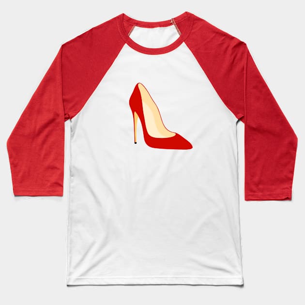 Red Stiletto Baseball T-Shirt by noranovak